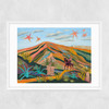Mountain And Stars Narrow White Frame