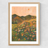 Pastel Poppy Landscape Medium Oak Frame