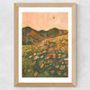 Pastel Poppy Landscape Wide Oak Frame
