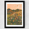 Pastel Poppy Landscape Wide Black Frame