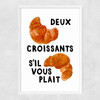 Duex Croissants S'il Vous Plait Narrow White Frame