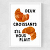 Duex Croissants S'il Vous Plait Medium White Frame