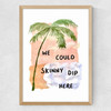 We Could Skinny Dip Here Medium Oak Frame