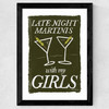 Martini's with My Girls Wide Black Frame