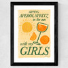 Aperol Spritz with My Girls Wide Black Frame