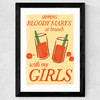 Bloody Mary's at Brunch with My Girls Wide Black Frame