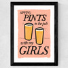 Pints in the Pub with My Girls Wide Black Frame