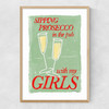 Prosecco in the Pub with My Girls Narrow Oak Frame