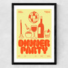 Dinner Party Medium Black Frame