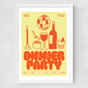 Dinner Party Medium White Frame