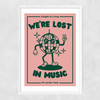 Lost In Music Narrow White Frame