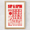 Sip & Spin Wide Oak Frame