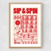 Sip & Spin Medium Oak Frame