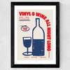 Vinyl & Wine Wide Black Frame