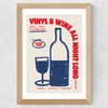 Vinyl & Wine Wide Oak Frame