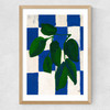 Checkered Greenery Medium Oak Frame