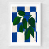 Checkered Greenery Medium White Frame