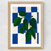 Checkered Greenery Wide Oak Frame