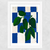 Checkered Greenery Wide White Frame