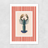 Stripey Lobster Unframed Print