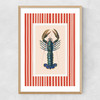 Stripey Lobster Narrow Oak Frame