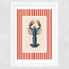 Stripey Lobster Wide White Frame