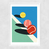 3 Tennis Balls Narrow White Frame