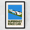 Superfast Race Car Medium Black Frame