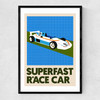 Superfast Race Car Narrow Black Frame