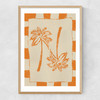 Palm Paradise (Orange) Narrow Oak Frame
