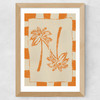 Palm Paradise (Orange) Wide Oak Frame