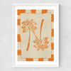 Palm Paradise (Orange) Medium White Frame