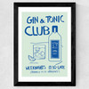 Gin & Tonic Club Wide Black Frame