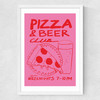 Pizza & Beer Club Medium White Frame