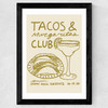 Tacos & Margarita Club Wide Black Frame