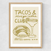 Tacos & Margarita Club Medium Oak Frame