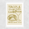 Tacos & Margarita Club Narrow White Frame