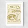 Tacos & Margarita Club Medium White Frame
