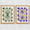 Coastal Charm And Seashell Diptych Wide Oak Frame