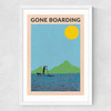 Gone Boarding Medium White Frame