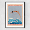 Into the Ocean I Go Narrow Black Frame