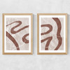 Abstract Fuzz Diptych Medium Oak Frame