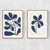 Whimsical Blossoms Diptych Narrow Oak Frame