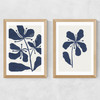 Whimsical Blossoms Diptych Medium Oak Frame