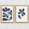 Whimsical Blossoms Diptych Wide Oak Frame