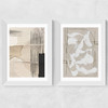 Paper Abstract Diptych Wide White Frame