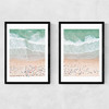 Aerial Beach Diptych Narrow Black Frame