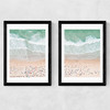 Aerial Beach Diptych Medium Black Frame