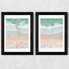 Aerial Beach Diptych Wide Black Frame