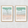 Aerial Beach Diptych Narrow Oak Frame